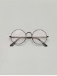 Retro Metal Round Frame Decorative Comic Con Gentle Temperament Classic Lolita Flat Glasses