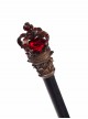 Exquisite Pumpkin Tiara Crown Dazzling Jeweled Cane Sandalwood Long Handle Scepter