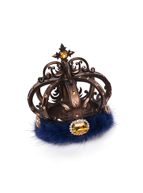 Plush Bottom Base Classic Lolita Exquisite Jewelry Accessories Gemstone Alloy Pumpkin Crown