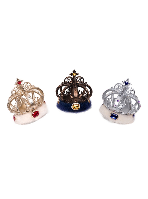 Plush Bottom Base Classic Lolita Exquisite Jewelry Accessories Gemstone Alloy Pumpkin Crown
