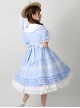 Sunflower Lapel Youthful Sunny Pastoral Style Fresh Cute Bowknot Lace Ruffles Classic Lolita Short Sleeves Dress