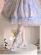 Butterfly Puff Pastry Bowknot Pearl Square Toe Mid Low Heel Sweet Elegant Lolita Shoes