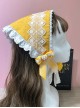 Sunflower Pastoral Style Little Daisy Bowknot Cotton Soft Lace Triangle Scarf Classic Lolita Decorative Headband