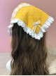 Sunflower Pastoral Style Little Daisy Bowknot Cotton Soft Lace Triangle Scarf Classic Lolita Decorative Headband