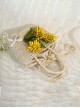 Bright Yellow Sunflower Natural Fresh Gentle Portable Shoulder Beach Woven Travel Straw Classic Lolita Bag