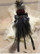 Retro Elegant Dark Gothic Style Handmade Flower Lace Feather Decoration Lolita Magic Wand