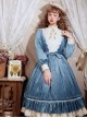 Rose Personification Series Of Retro Elegant Velvet Small Puff Sleeves Lace Splicing Large Hem Dress OP