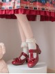 Ellie Series Bowknot Mary Jane Retro British Style Doll Microfiber Leather Sweet Lolita Round Toe Chunky High Heels Shoes