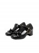 Ellie Series Bowknot Mary Jane Retro British Style Doll Microfiber Leather Sweet Lolita Round Toe Chunky High Heels Shoes