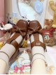 Ellie Series Bowknot Mary Jane Retro British Style Doll Microfiber Leather Sweet Lolita Round Toe Chunky High Heels Shoes