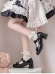Ellie Series Bowknot Mary Jane Retro British Style Doll Microfiber Leather Sweet Lolita Round Toe Chunky High Heels Shoes