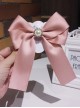 Gentle Versatile Exquisite Pearl Ribbon Bowknot Fairy Like Lolita Sweet Hairpin