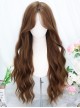 Gentle Honey Brown Full Head Long Curly Hair Water Ripples Character Bangs Natural Sweet Lolita Wig