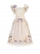 Pharmacy In The Clouds Series Chinese Style Han Elements Forest Vibes Gentle Sweet Light Purple Lolita Dress Apricot Overskirt Two Piece Set