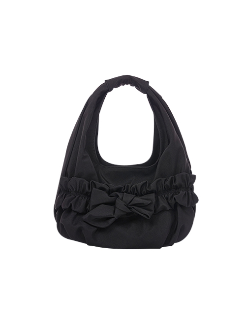 Small Flower Basket Series Versatile Large Capacity Sweet Cute Bowknot Soft Fabric Armpit Hand Held Lolita Bag