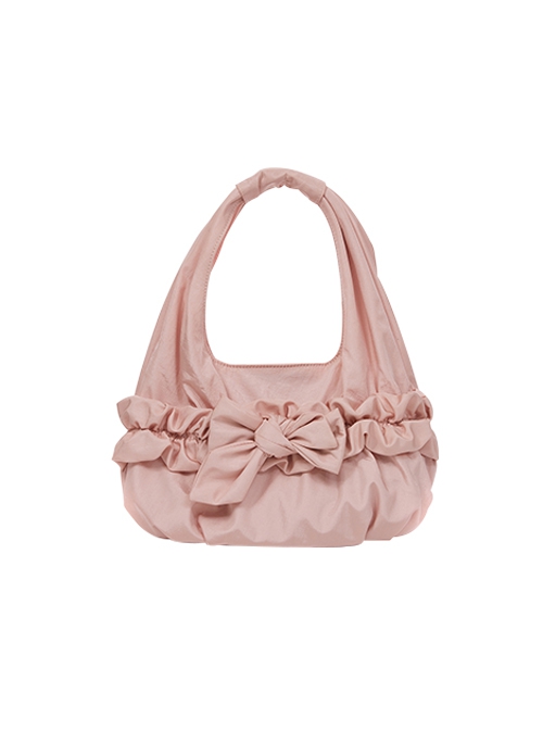 Small Flower Basket Series Versatile Large Capacity Sweet Cute Bowknot Soft Fabric Armpit Hand Held Lolita Bag