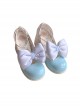 Semi Cooked Icing Sugar Series Gradient Blush Fluffy Satin Bowknot Sweet Cute High Heeled Lolita Shoes