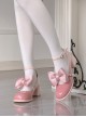 Semi Cooked Icing Sugar Series Gradient Blush Fluffy Satin Bowknot Sweet Cute High Heeled Lolita Shoes