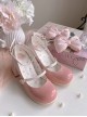 Semi Cooked Icing Sugar Series Gradient Blush Fluffy Satin Bowknot Sweet Cute High Heeled Lolita Shoes