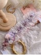 Good Morning Kiss Series Gentle Pink Purple Handmade Flower Satin Lolita Headband