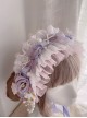 Good Morning Kiss Series Gentle Pink Purple Handmade Flower Satin Lolita Headband