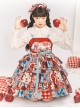 Cherry Bear Series Jsk Cute Three Section Cake Hem Sweet Printed High Waist Lolita Sleeveless Dress