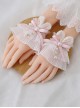 Soft Cute Light Color Bunny Ears Pearl Sweet Lolita Lace Sleeves Decorative Wristband
