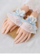 Soft Cute Light Color Bunny Ears Pearl Sweet Lolita Lace Sleeves Decorative Wristband