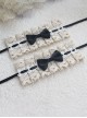 Simple Elegant Handmade Versatile Pure Cotton Lace Cute Bowknot Lolita Cuffs