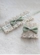 Simple Elegant Handmade Versatile Pure Cotton Lace Cute Bowknot Lolita Cuffs