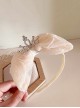 Apricot Super Fairy Petals Sequin Mesh Inlaid Diamond Crown Bowknot Princess Style Classic Lolita Children Hair Hoop