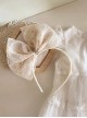 Sweet Super Fairy Petals Apricot Sequin Mesh 3D Bowknot Princess Style Asymmetrical Design Classic Lolita Children Hairband