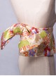 Gorgeous Brocade Bowknot Classics Flower Clusters Traditional Pattern Branches Japanese Style Yukata Kimono Girdle