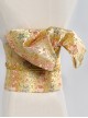 Gorgeous Brocade Bowknot Classics Flower Clusters Traditional Pattern Branches Japanese Style Yukata Kimono Girdle