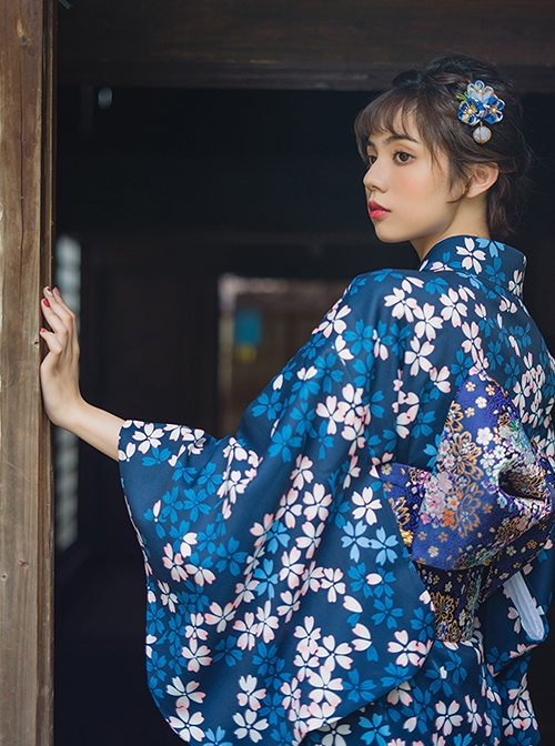 Gorgeous Brocade Bowknot Classics Flower Clusters Traditional Pattern Branches Japanese Style Yukata Kimono Girdle