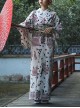 Japanese Style Halloween Playing Card Pattern Festive Costumes Formal Female Yukata Improved Kimono