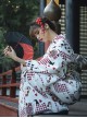 Japanese Style Halloween Playing Card Pattern Festive Costumes Formal Female Yukata Improved Kimono