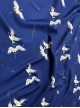 Japanese Style Female Deep Blue Cranes Retro Classics Artistic Traditions Festive Costumes Formal Yukata Improved Kimono