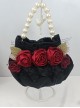 Classical Elegant Rose Pearl Chain Sweet Retro Handheld Crossbody Lolita Bag