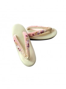 Japanese Style Formal Kimono Cosplay Traditional Classic Embroidered Fabric Strap Flip Flops Female Shoes