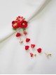 Handmade Japanese Style Crepe Cherry Blossom Tassel Traditional Jewelry Long Tassels Hair Accessory