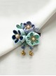 Handmade Japanese Style Cute Small Bell Pearl Cherry Blossom Bead Tassel Traditional Jewelry Hairpin