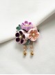 Handmade Japanese Style Cute Small Bell Pearl Cherry Blossom Bead Tassel Traditional Jewelry Hairpin