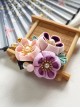 Handmade Japanese Style Cute Small Bell Pearl Cherry Blossom Bead Tassel Traditional Jewelry Hairpin