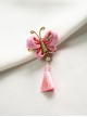 Handmade Japanese Style Cute Pearl Weaving Butterfly Tassel Kimono Jewelry Accessory Hairpin