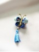 Handmade Japanese Style Cute Pearl Weaving Butterfly Tassel Kimono Jewelry Accessory Hairpin