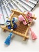 Handmade Japanese Style Cute Pearl Weaving Butterfly Tassel Kimono Jewelry Accessory Hairpin