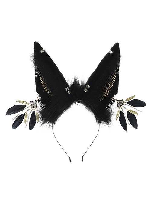 Simulated Animal Wolf Ears Handmade Anubis Jackal Headband Egyptian Exotic Lolita Headband