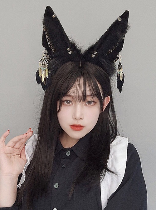 Simulated Animal Wolf Ears Handmade Anubis Jackal Headband Egyptian Exotic Lolita Headband