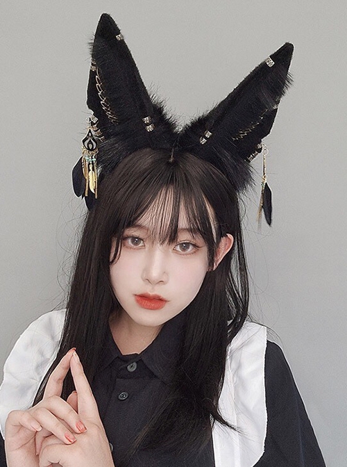 Simulated Animal Wolf Ears Handmade Anubis Jackal Headband Egyptian Exotic Lolita Headband